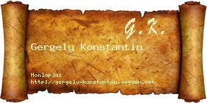 Gergely Konstantin névjegykártya